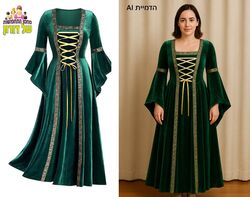 שמלת ימי ביניים ירוקה 2