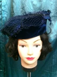 כובע ליידי כחול עם רשת