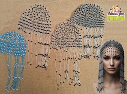 כיסוי קישוט ראש מצרי רשת וגדילים